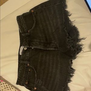 Denim shorts- black